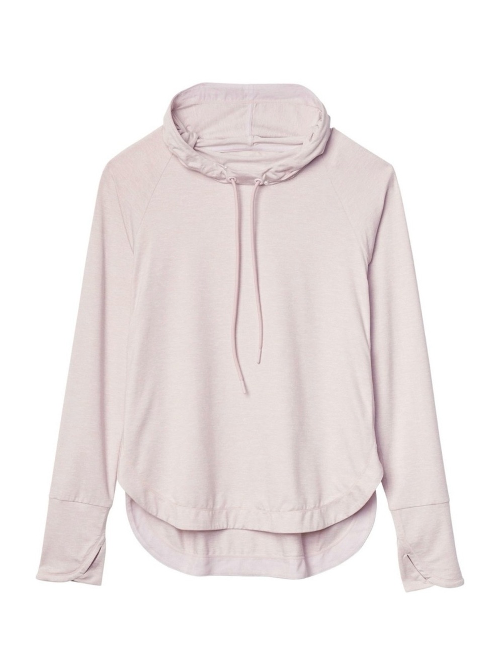 Athleta Heather Pale Pink Cowl-Neck Pullover Uptempo Hoodie Sweatshirt Hoodie S